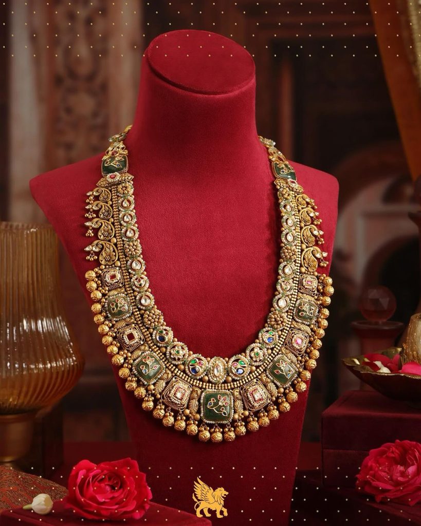 Exquisite Gold Long Necklace From Punjab Jewels