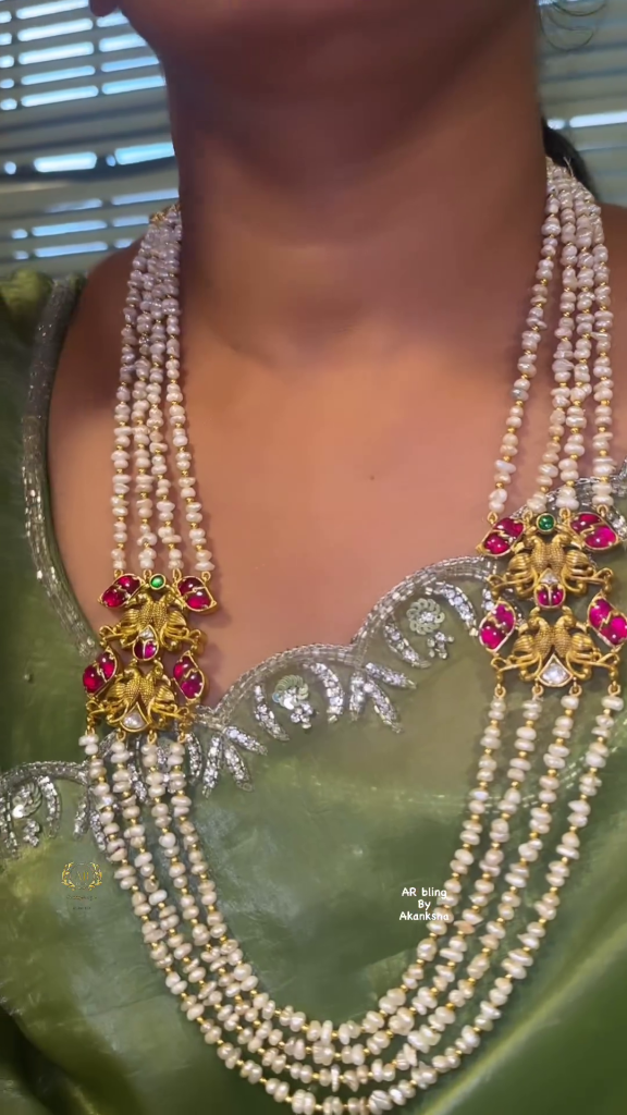Gold Plated Pearls Haram From 'Arbling Silver Jewellery'