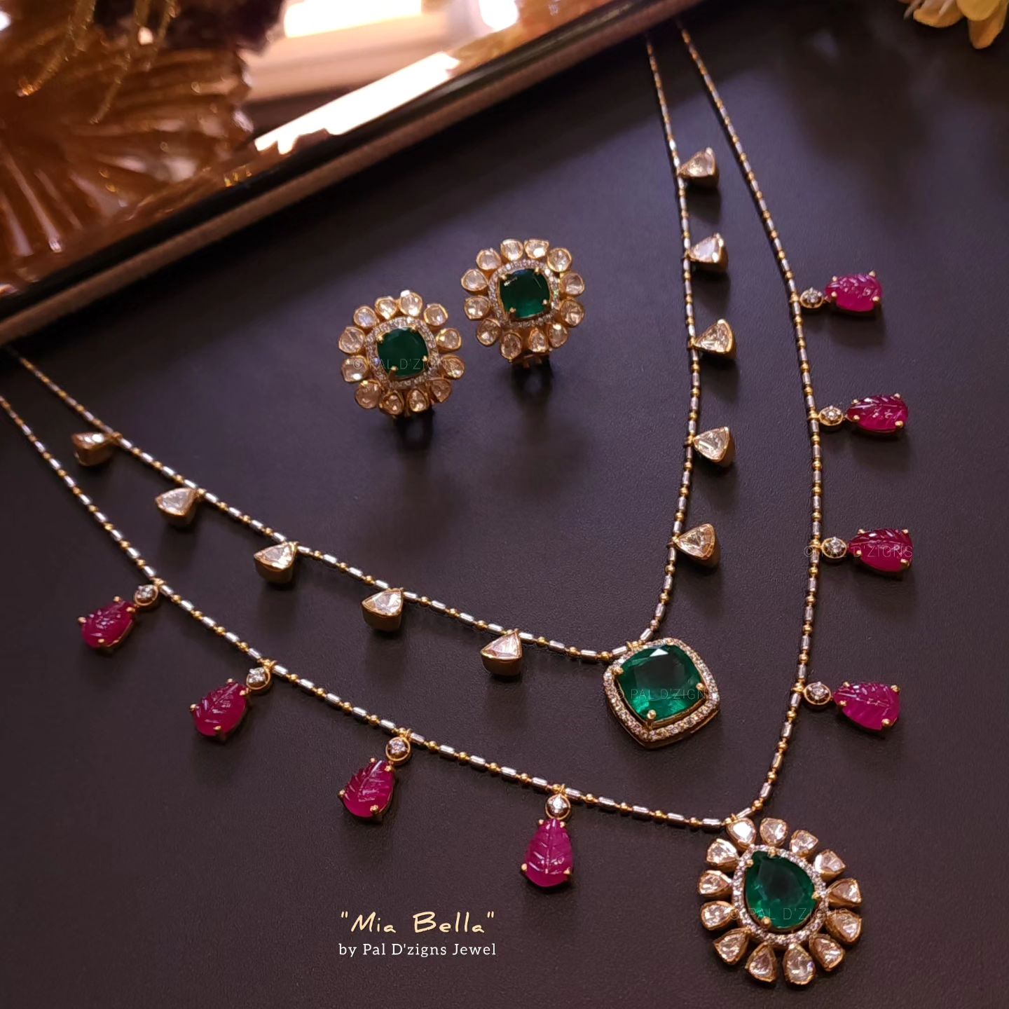 Gold Plated Silver Polki Necklace From 'Paldzigns Jewel'