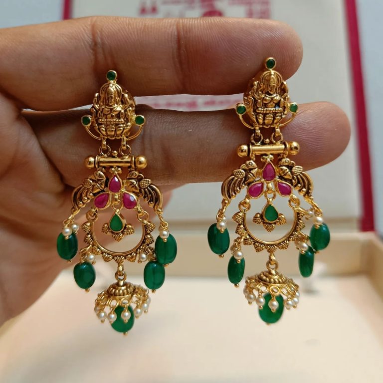 Gold Temple Chandbali Earrings From 'Sree Veerabhadra Jewellers'
