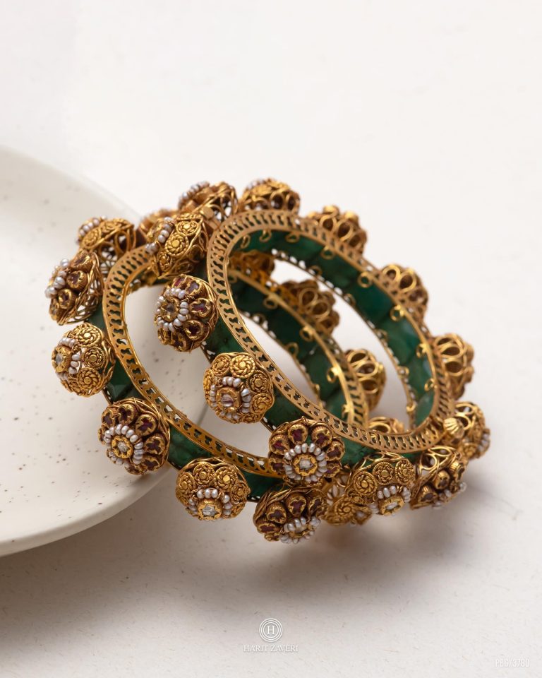Gold Vintage Designer Bangles From 'Hari Zaveri Jewellers'