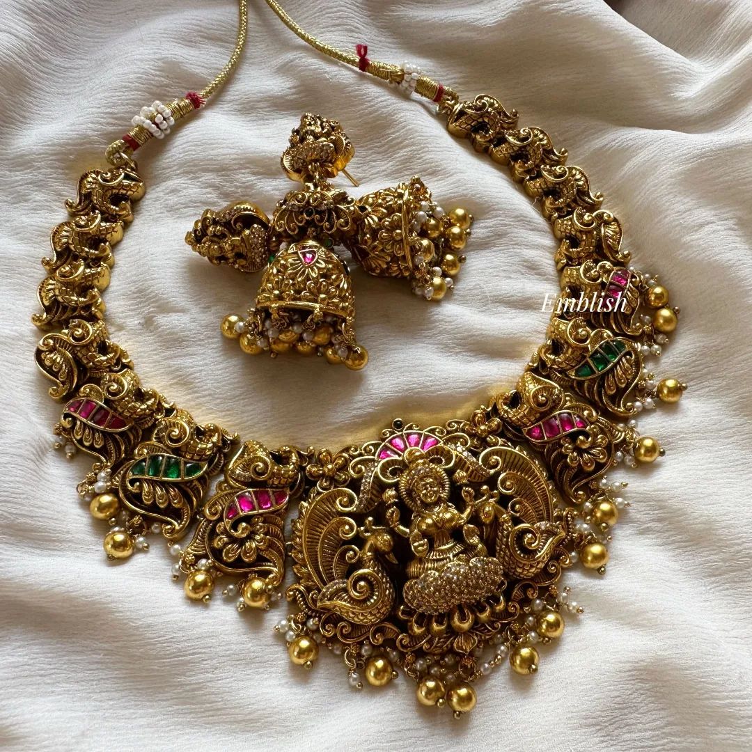 Kundan Jadau Lakshmi Necklace From 'Emblish Coimbatore' • South India ...