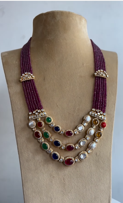 Layered Beaded Multicolor Stone Haram From 'Creative Gems & Jewels'