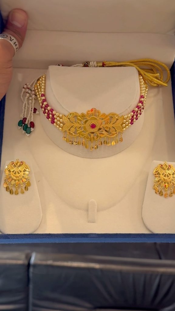 Light Weight Gold Pearl Layer Necklace From 'Sadhuram Jewelelrs'