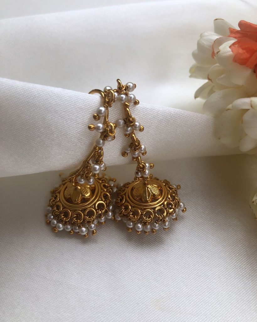 Silver with Gold Polish Earrings From 'House of Taamara'