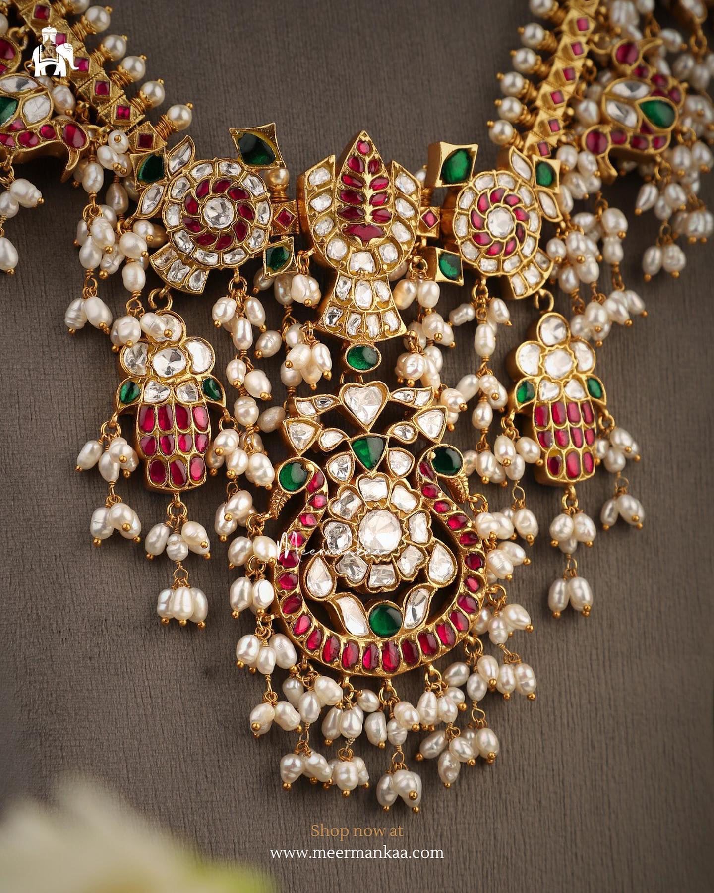 Traditional Peacock Motifs Guttapusalu Necklace From 'Meermaanka'