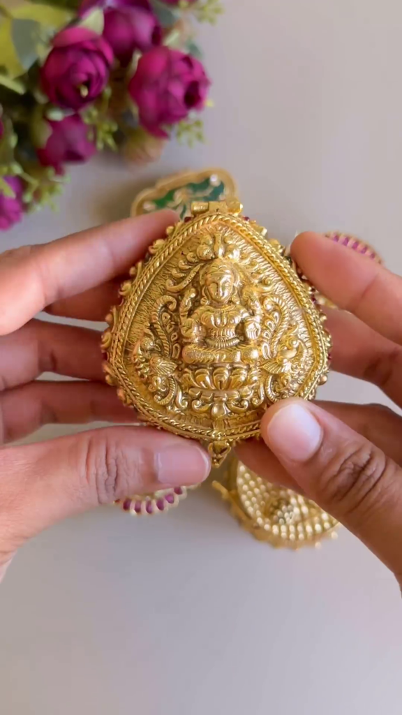 Traditional Temple Kumkum Box From 'Aishi Jewellery'