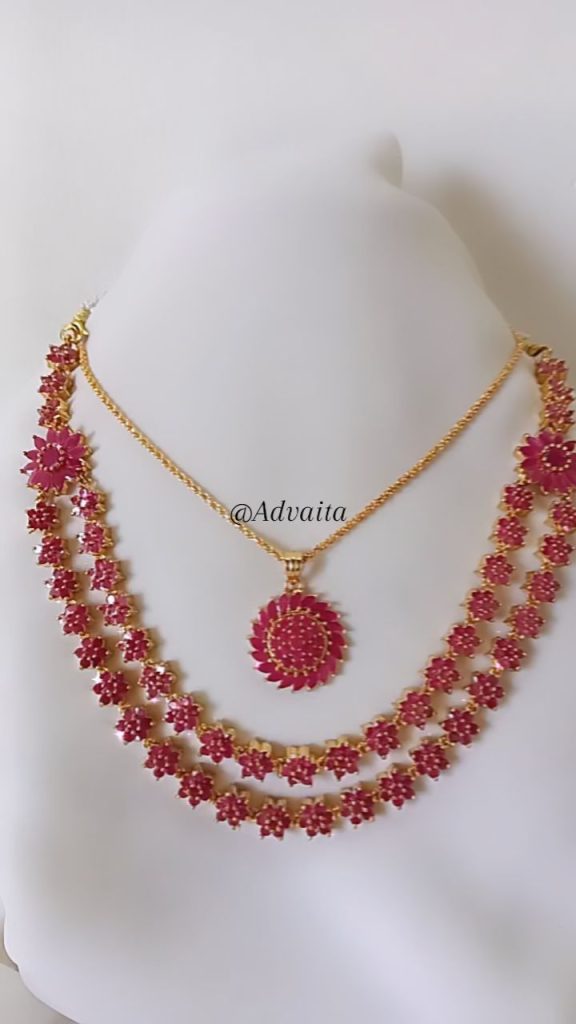 Imitation Ruby Stone Necklace From 'Advaita by Anjali'