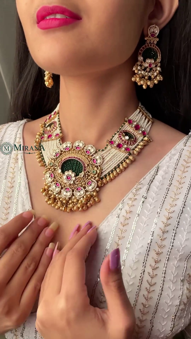 Antique Pearl Necklace Set From 'Mirana by Megha'