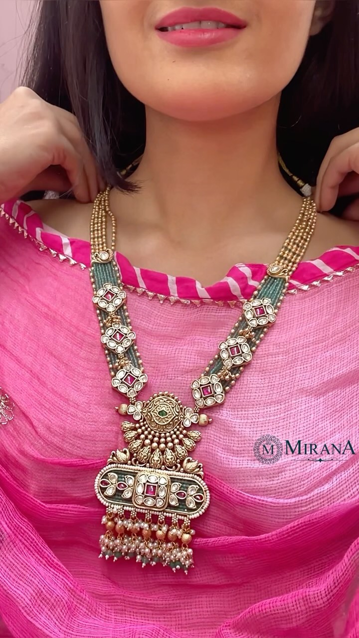 Antique Polki Long Necklace From 'Mirana By Megha'