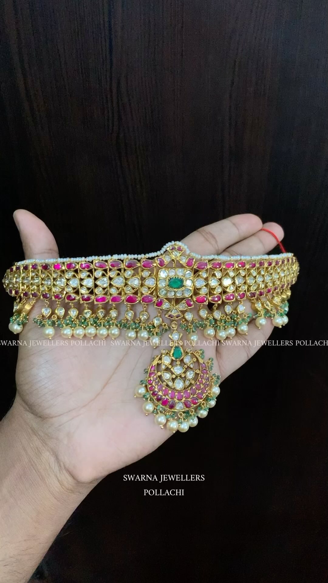 Diamond Polki Jadau Choker From 'Swarna Jewellers Pollachi'