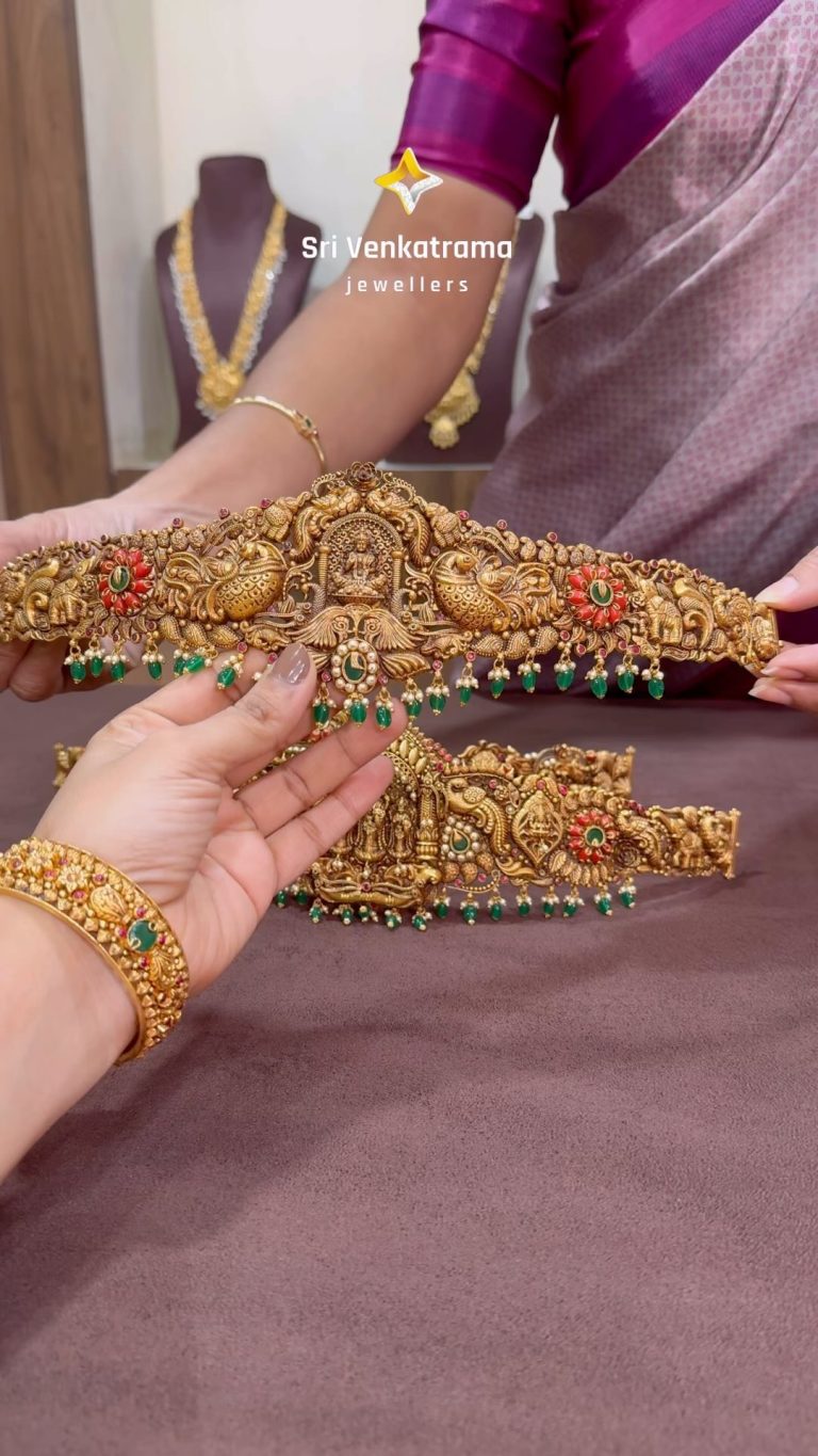 Gold Antique Nakshi Vaddanam From ‘Sri Venkatrama Jewellers’