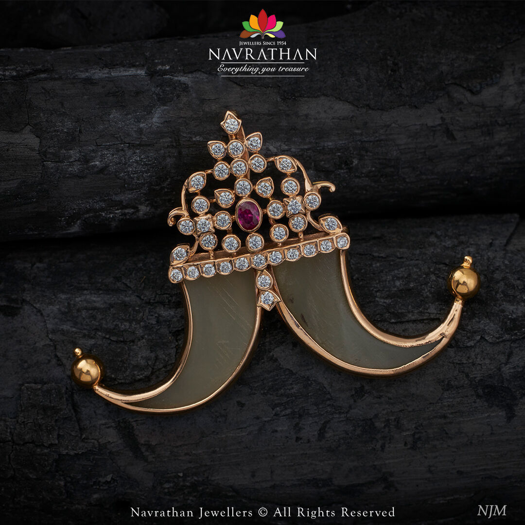 Gold Nail Pendant Sets From 'Navarathan Jewels'