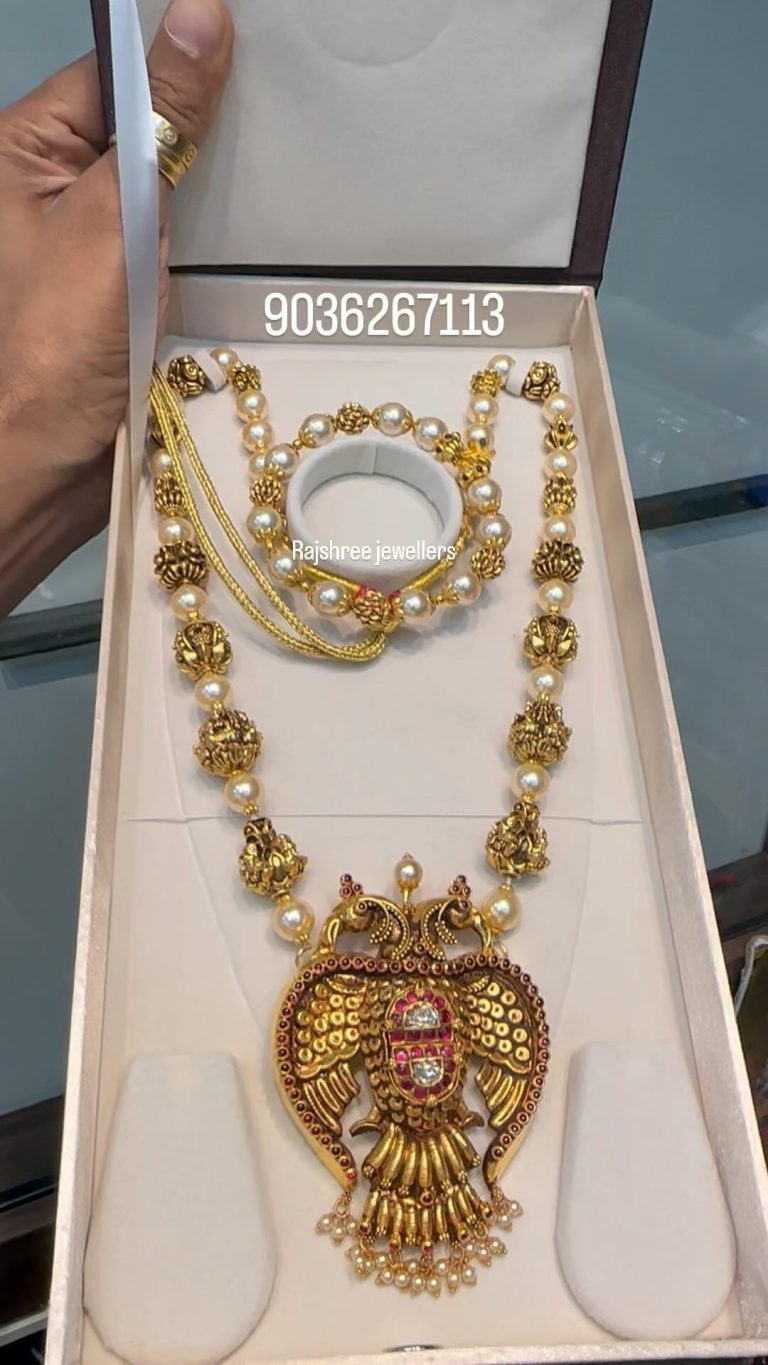 Gold Pearl Long Necklace From ‘Rajshree Jeweller’