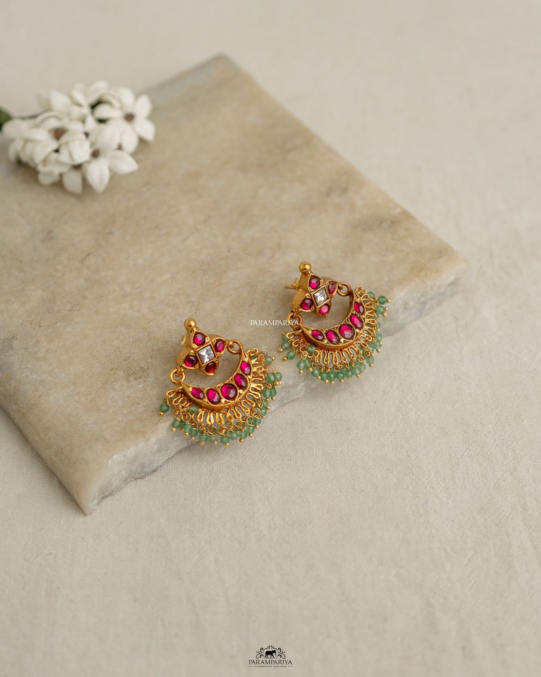 Gold Plated Kundan Earrings From Parampariya