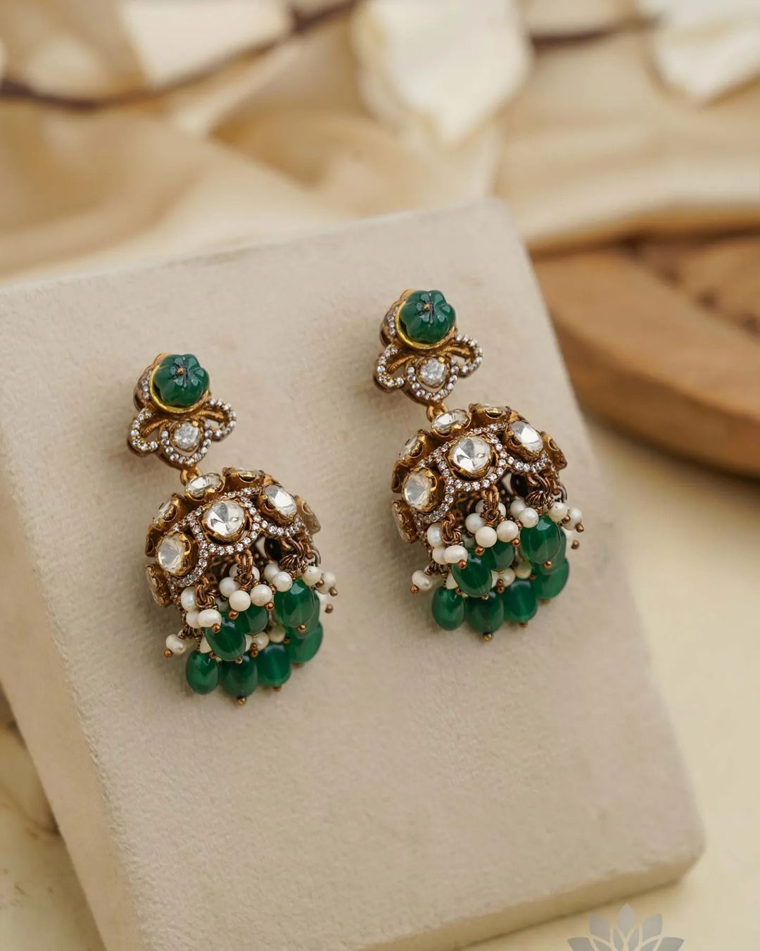 Gold Plated Mossissanite Stone Earrings From 'Prade Jewels'