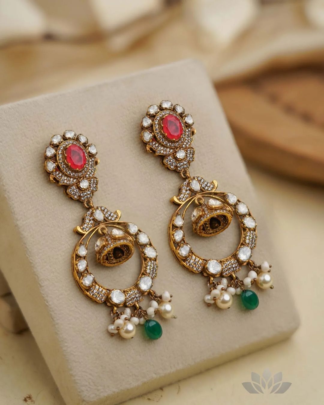 Gold Plated Mossissanite Stone Earrings From 'Prade Jewels'