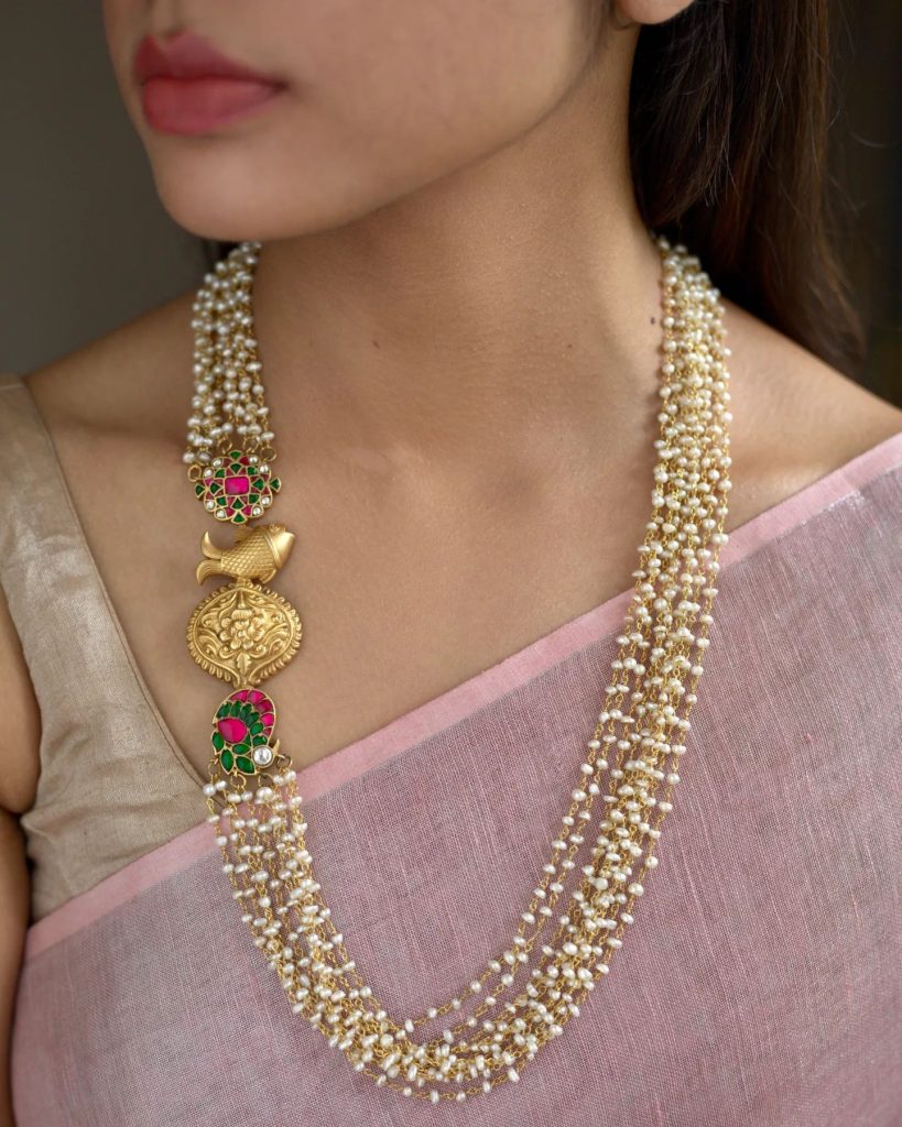 Pearl and Kundan Mope Chain From 'Prade Jewels'