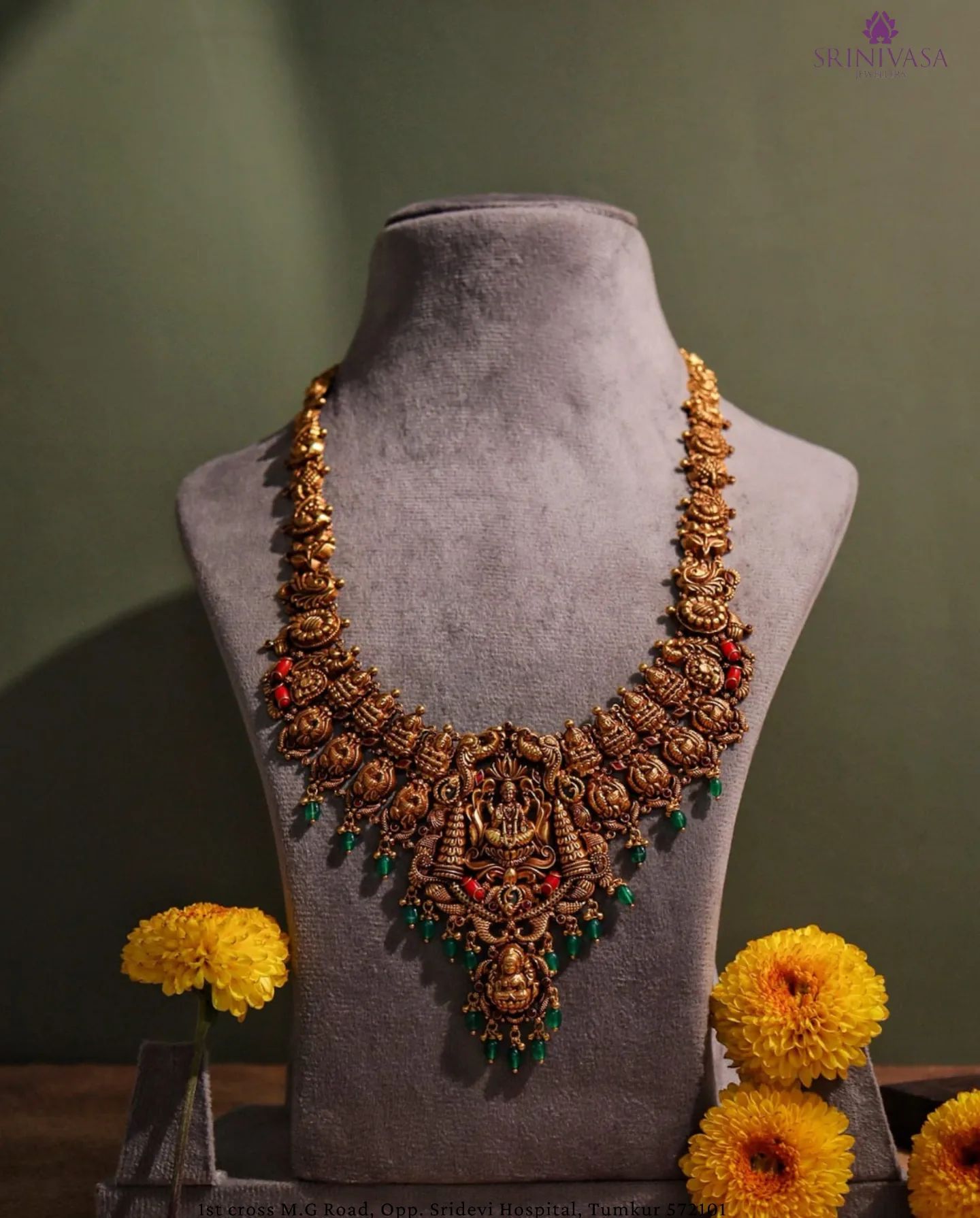 Gold Bridal Long Necklace Sets From 'Srinivasa Jewellers'