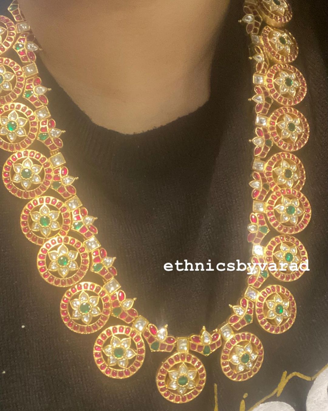 Kundan Jadau Long Necklace From 'Ethnics By Varad'