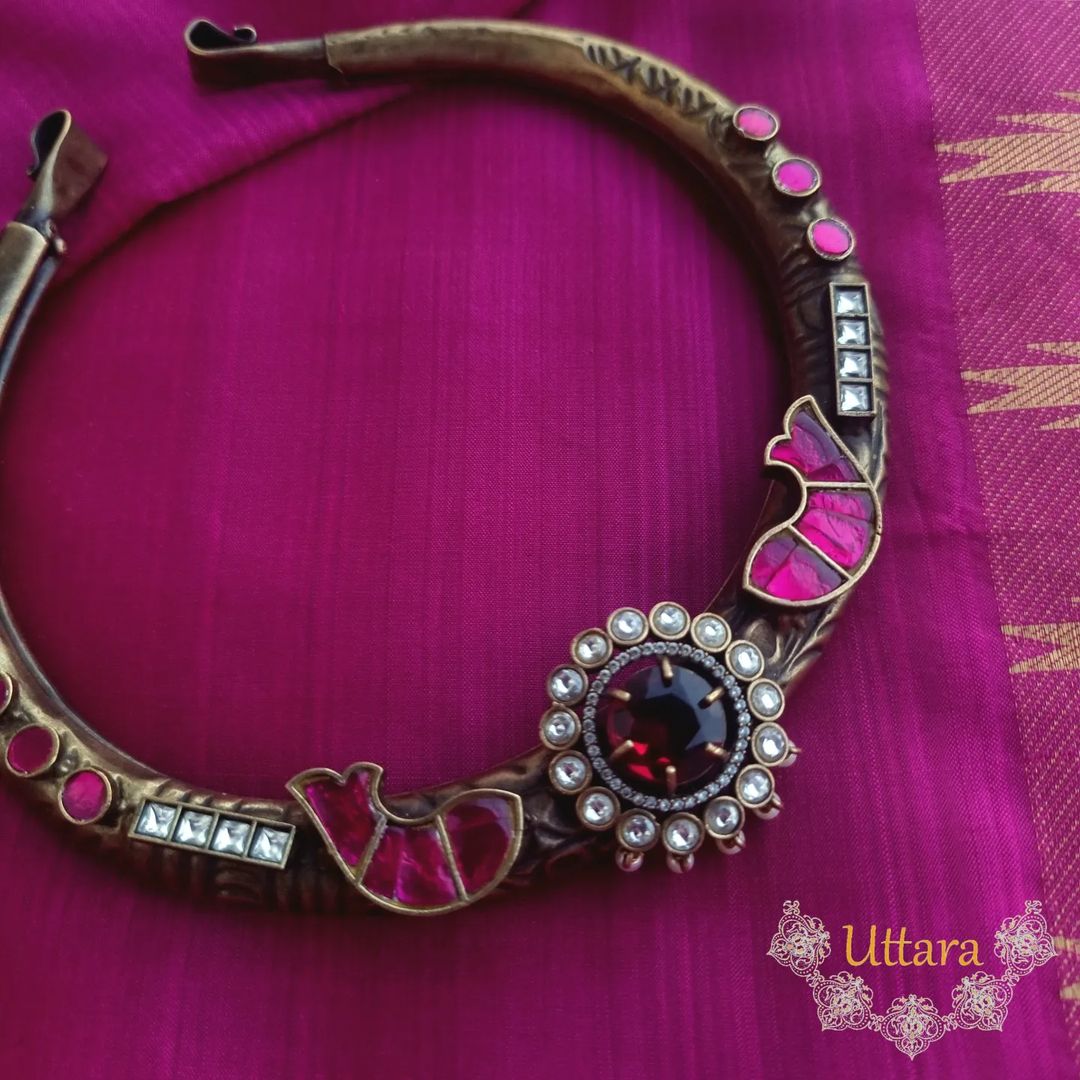 Jadau Stones Studded Hasli Choker From 'Uttara Designs'