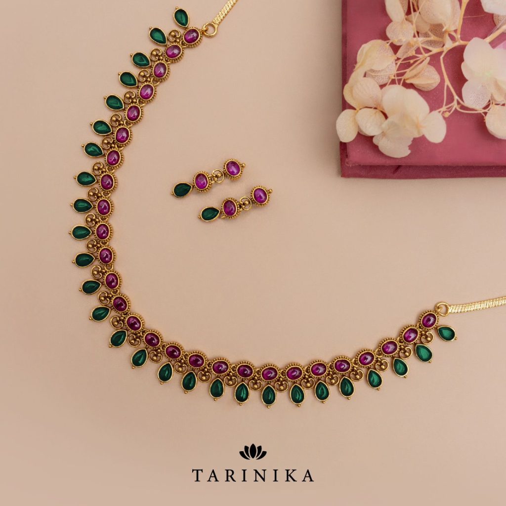 Antique Red and Green Kemp Necklace From 'Tarinika'