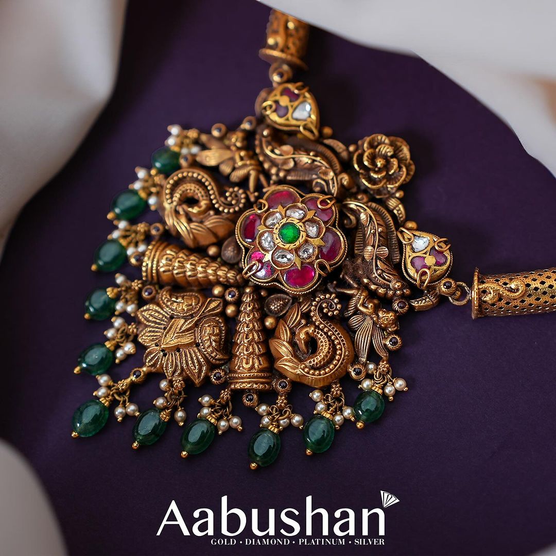 Gold Antique Kante Necklace From 'AAbhushan'