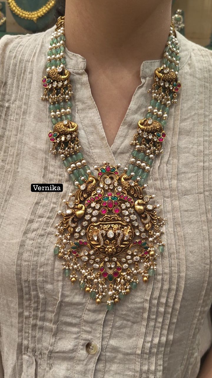 Gold Plated Beaded Haram From 'Vernika Silver Jewellery'