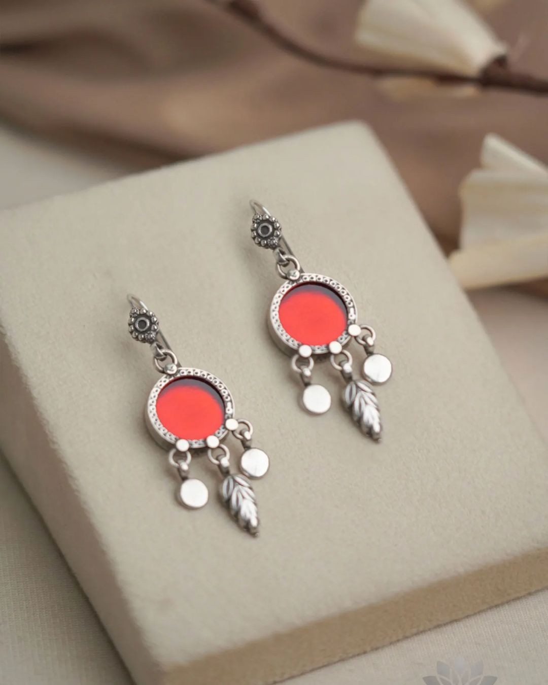 Hand Painted Silver Earrings From 'Prade Jewels'