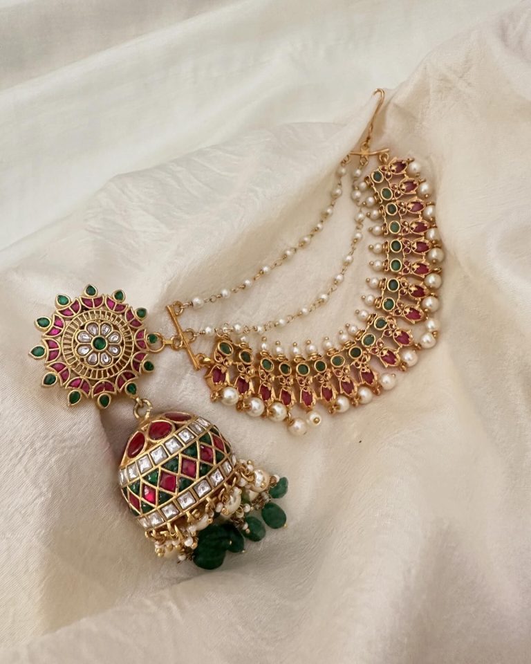 Imitation Jadau Kundan Jhumkas with Mattal From 'Vriksham'