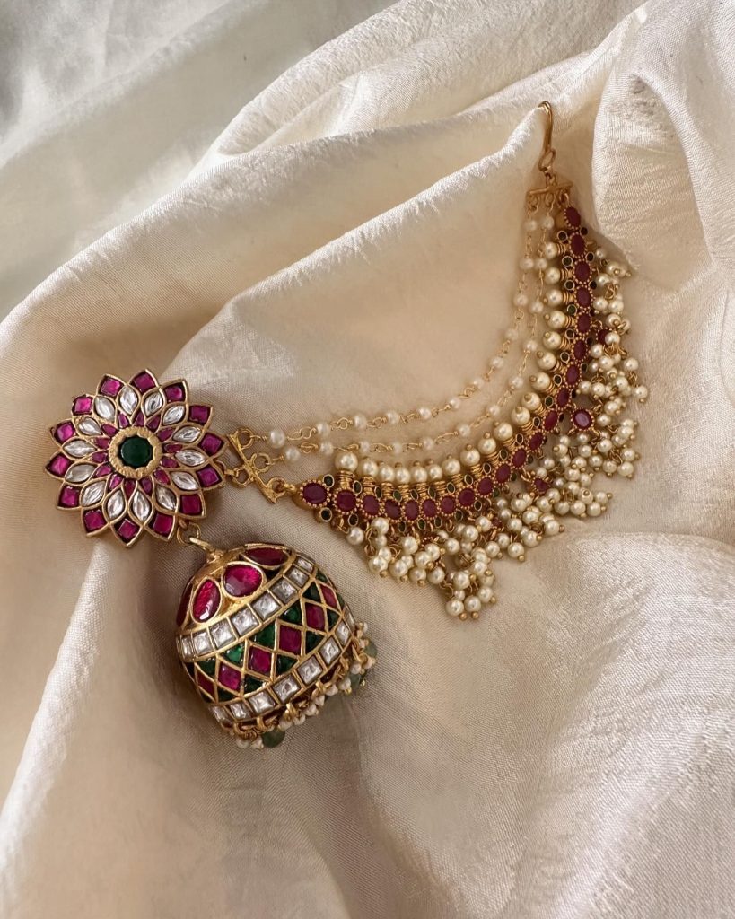 Imitation Jadau Kundan Jhumkas with Mattal From 'Vriksham'