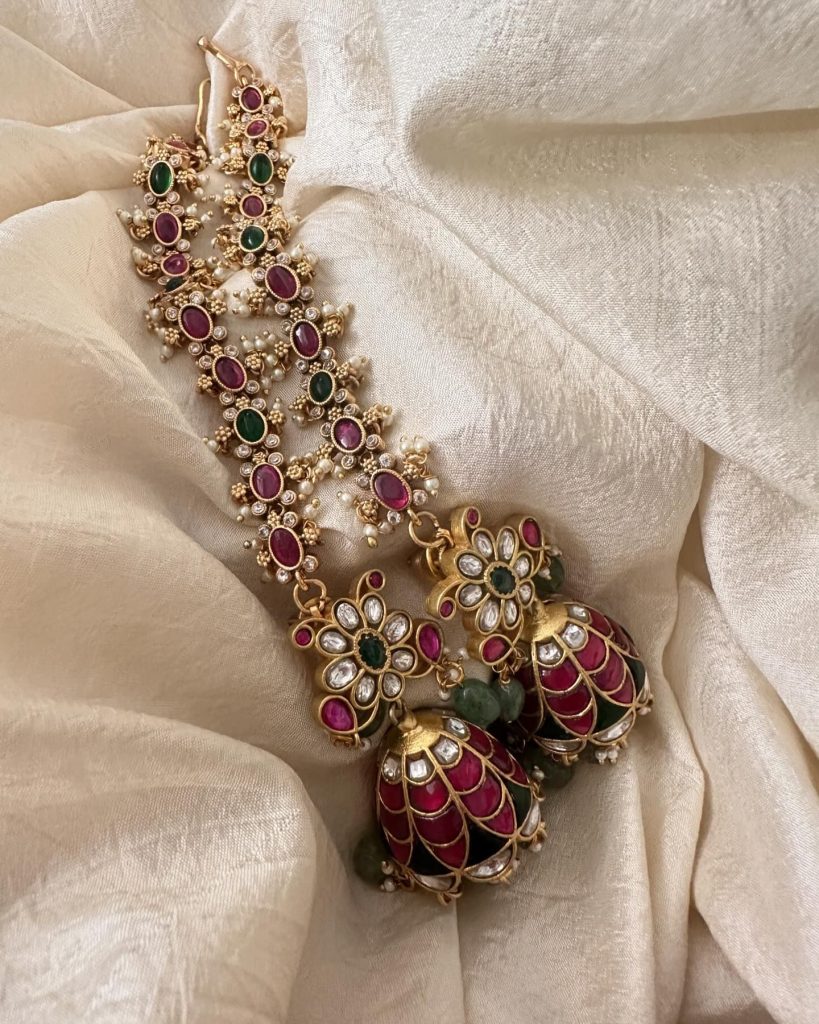 Imitation Jadau Kundan Jhumkas with Mattal From 'Vriksham'