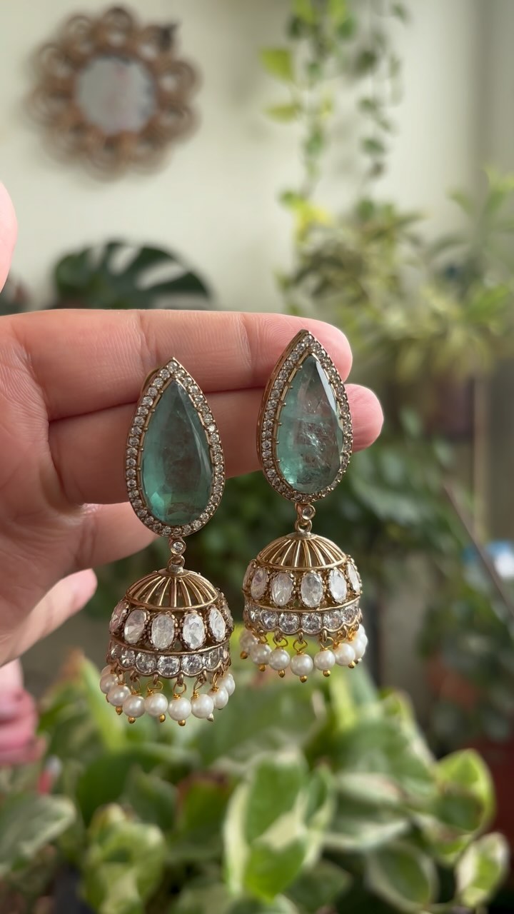 Imitation Moissanite Jhumkas From 'Petals By Swathi'