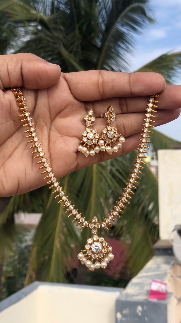 Imitation Pearl Drop Necklace From 'Tarathi Jewels'