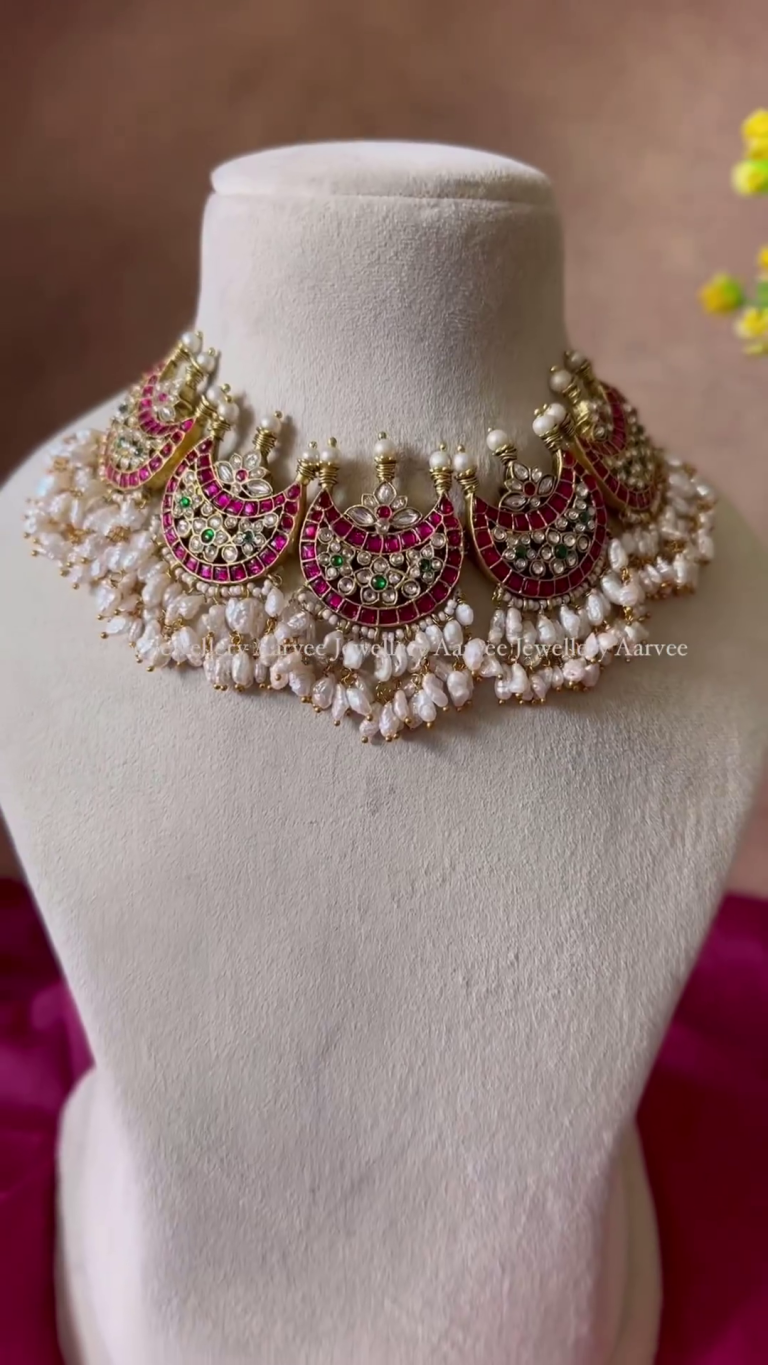 Jadau Kundan Chandbali Necklace From 'Aarvee Chennai'