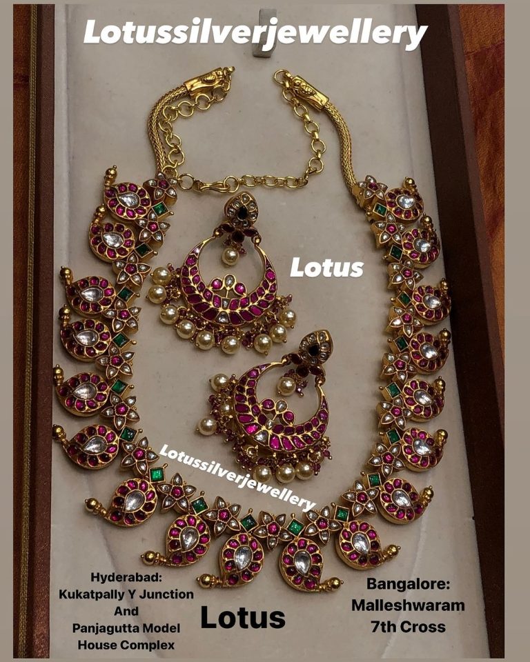 Jadau Kundan Mango Necklace From 'Antique Lotus Official'