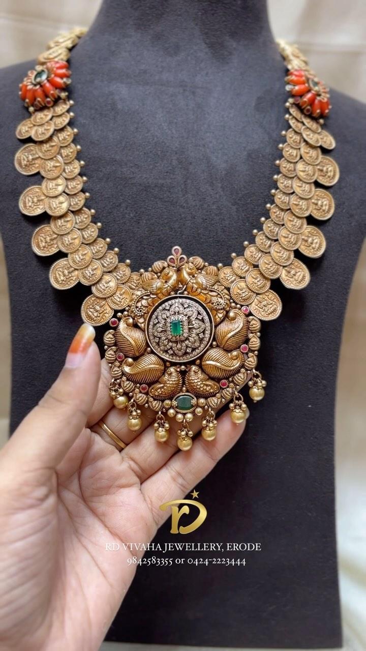 Traditional Antique Gold Long Necklace From 'RD Vivaha Jewellery'