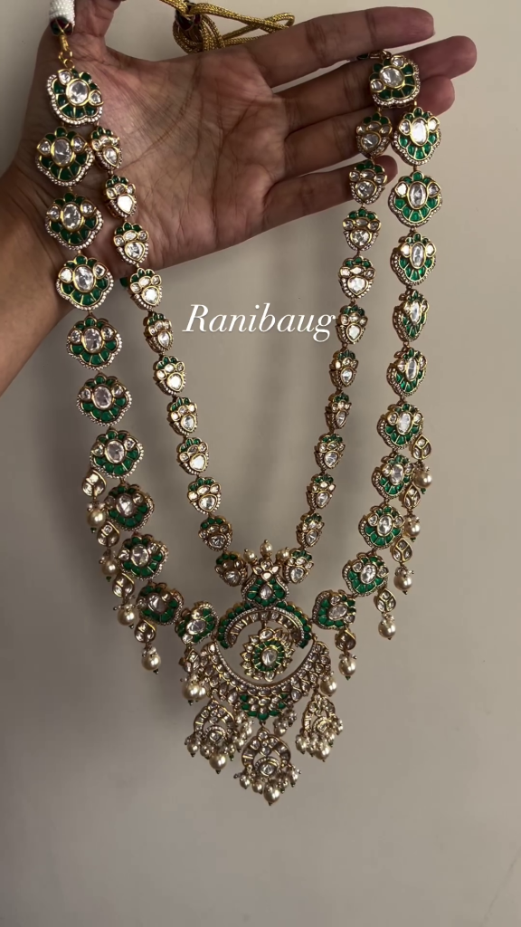 Two Layer Polki Long Necklace From 'Ranibaug Tikka'