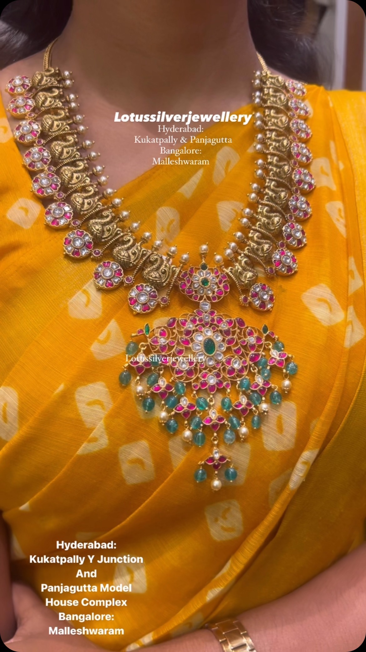 Gold Plated Kundan Jadau Long Necklace From 'Antique Lotus'