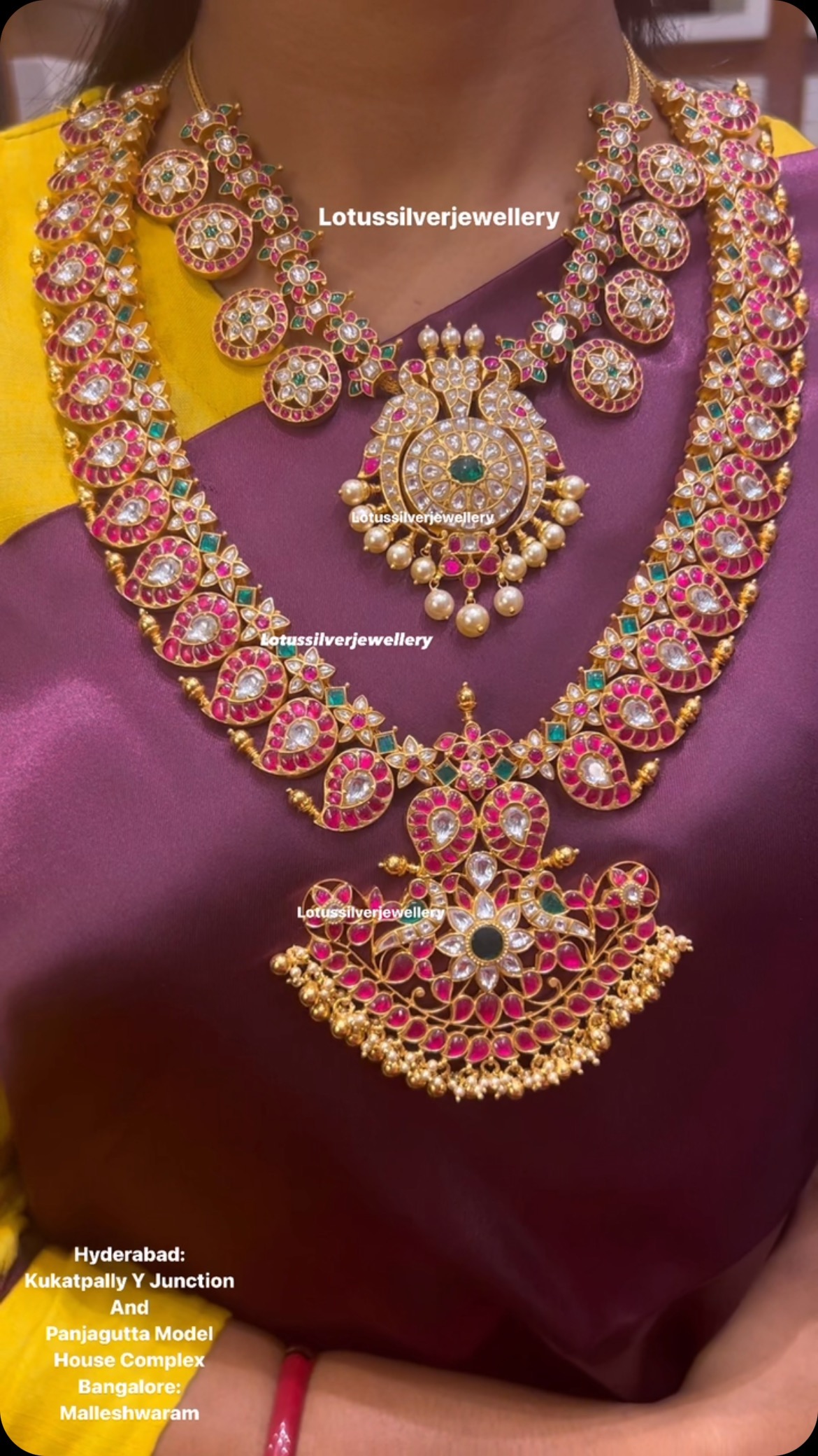 Kundan Jadau Gold Plated Necklace And Long Necklace From 'Antique Lotus'