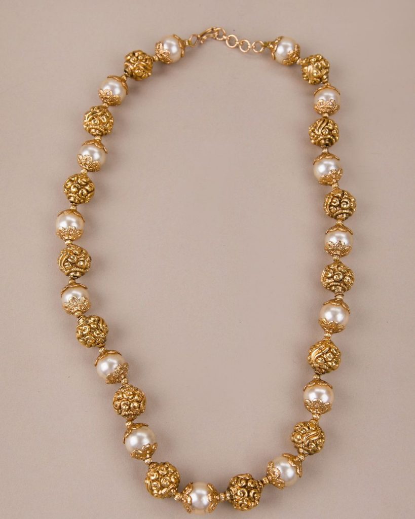 Imitation Pearl And Golden Balls Chain From 'Sthree Creatives'