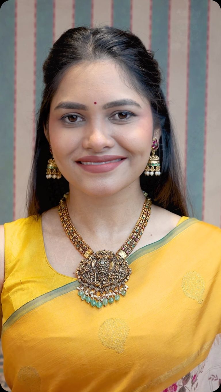 Antique Nakshi Necklace With Kundan From 'Ithihaasa'