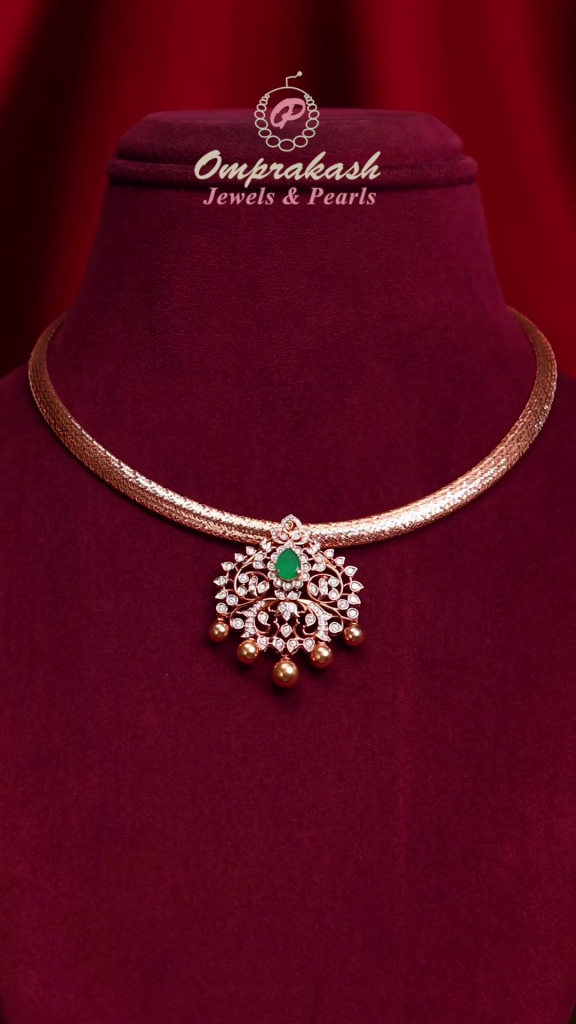 Diamond Pendant with Fancy Chain From 'Omprakash Jewels'