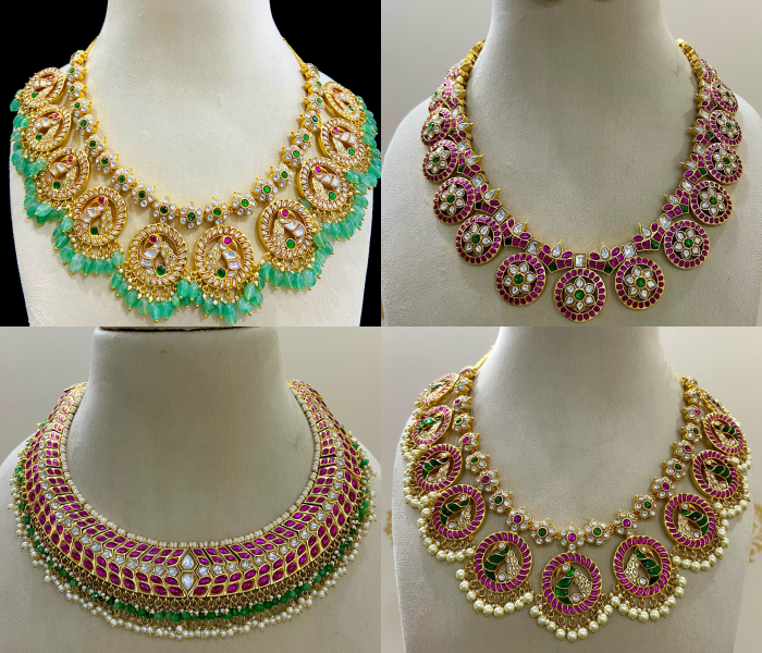 Gold Plated Bridal Stone Neck Sets From 'Shrikanak Jewellers'