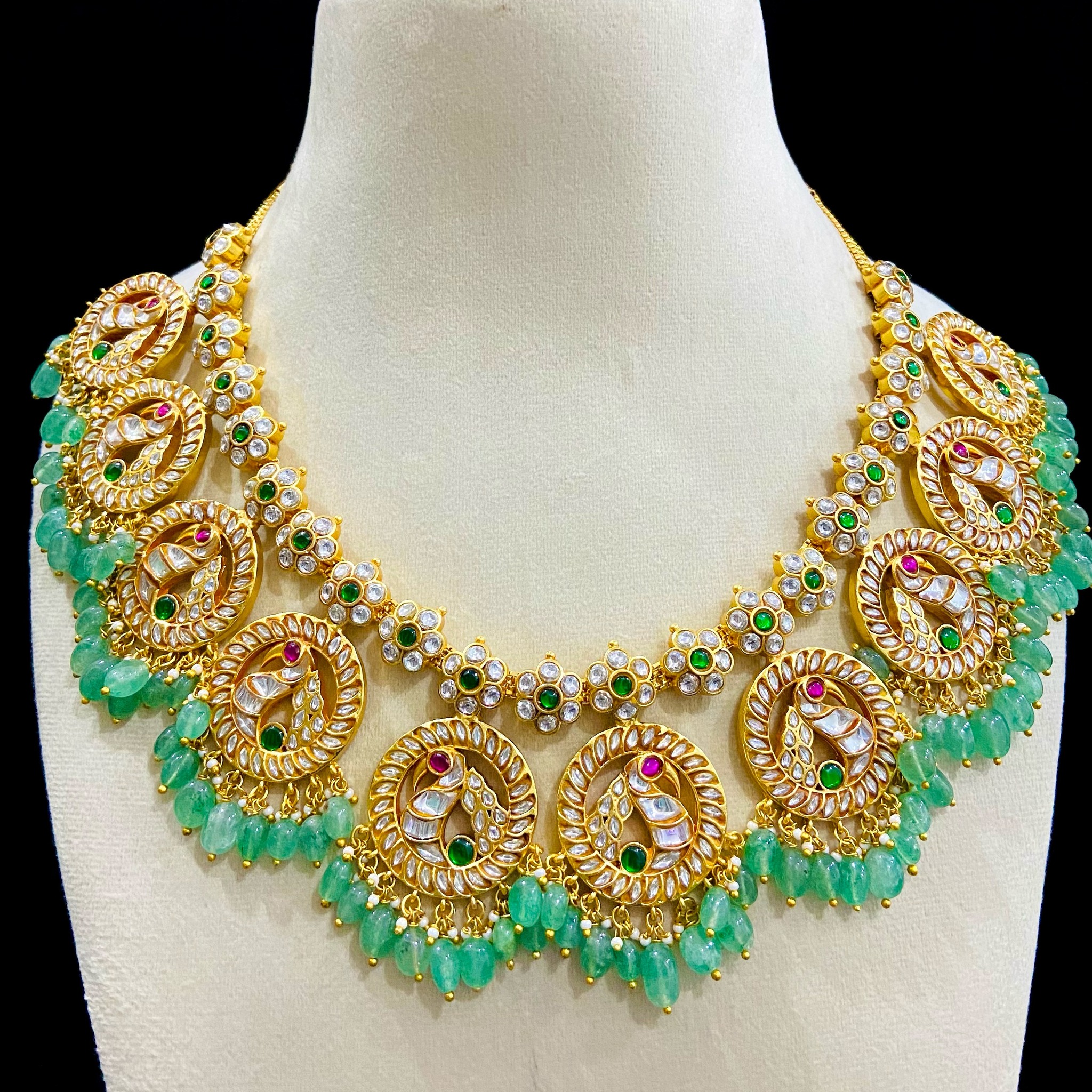 Gold Plated Bridal Stone Neck Sets From 'Shrikanak Jewellers'