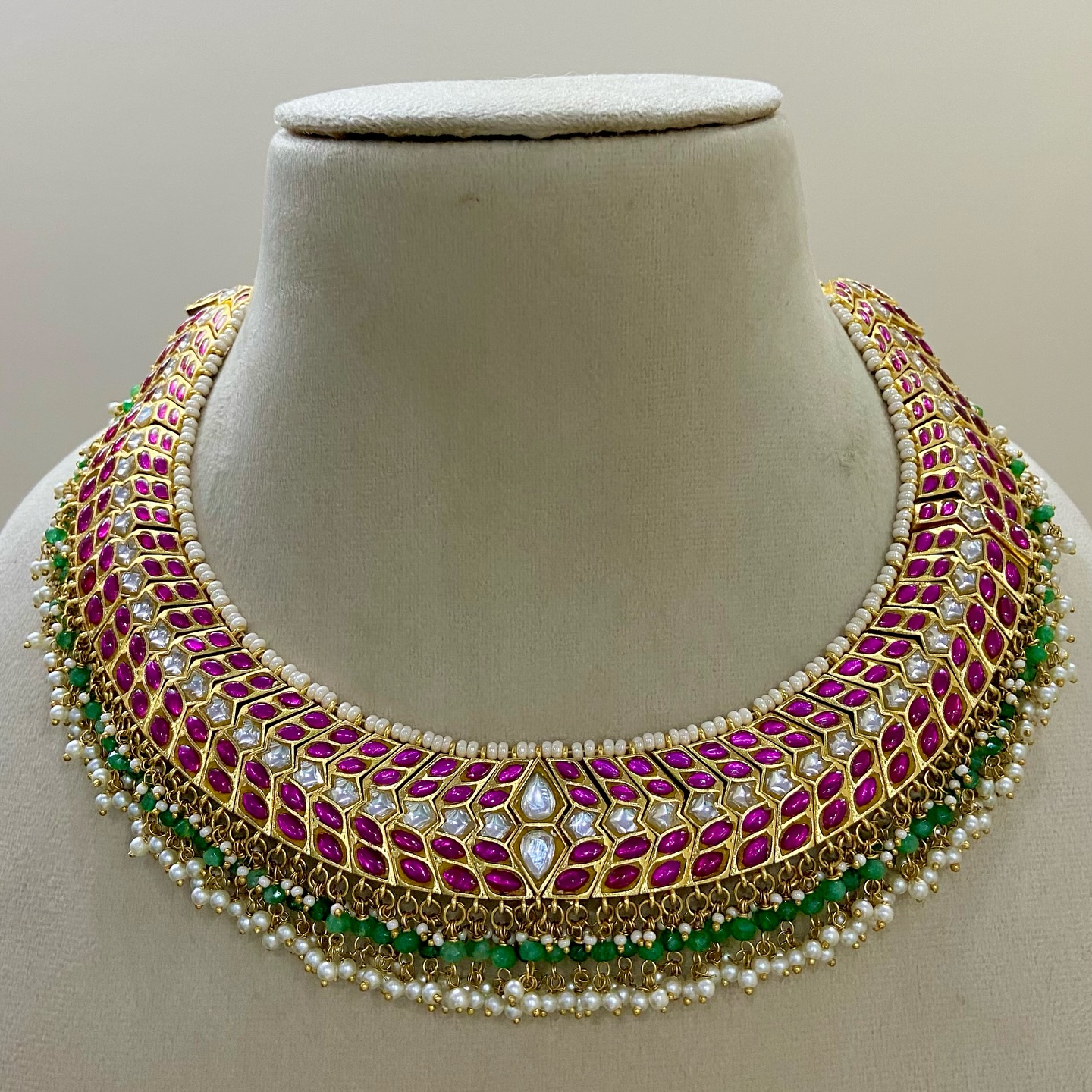 Gold Plated Bridal Stone Neck Sets From 'Shrikanak Jewellers'