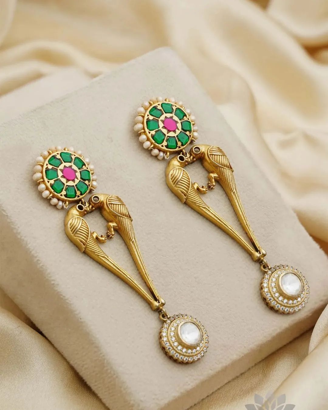 Gold Plated Dual Tone Kundan Earrings From 'Prade Jewels'