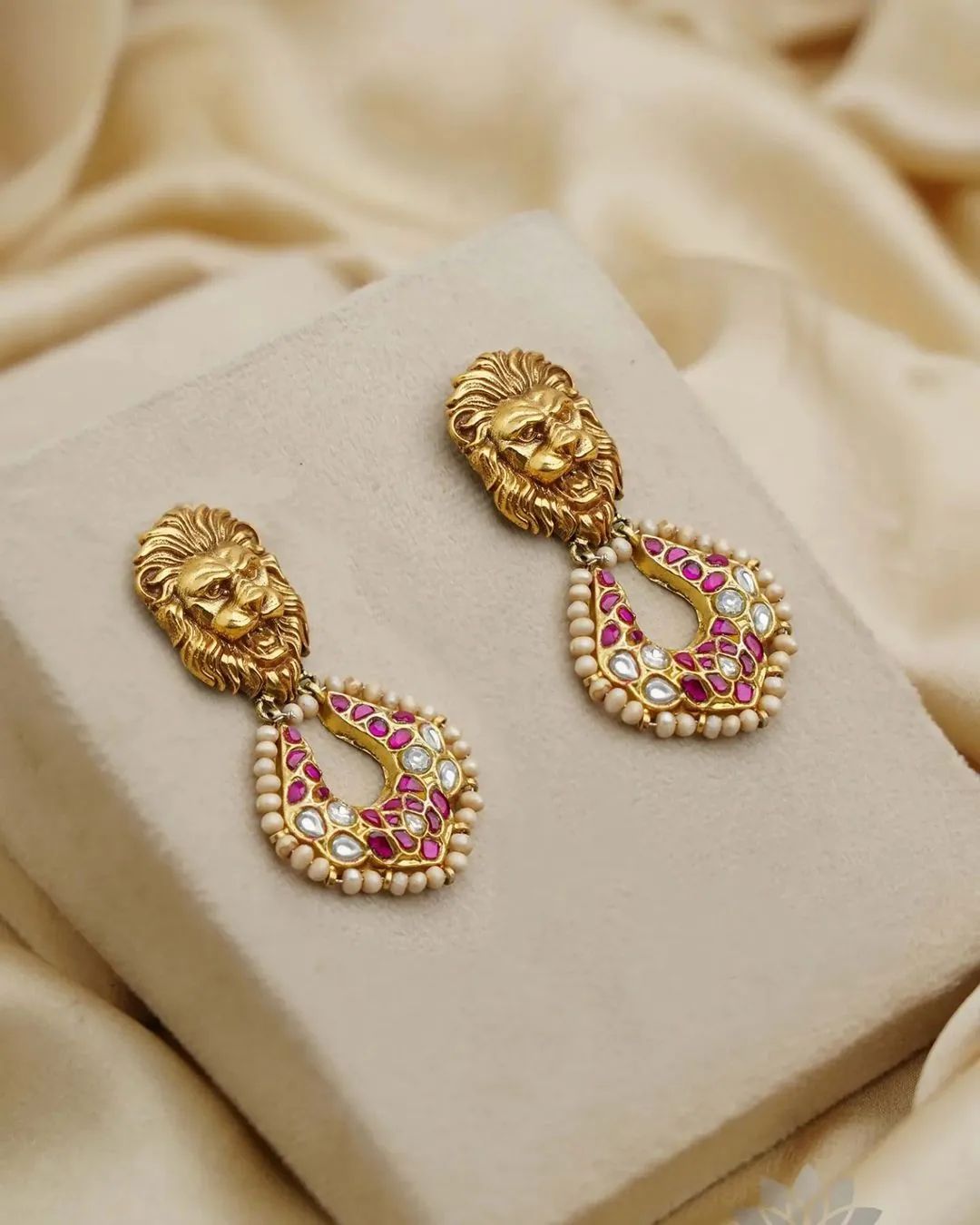 Gold Plated Dual Tone Kundan Earrings From 'Prade Jewels'