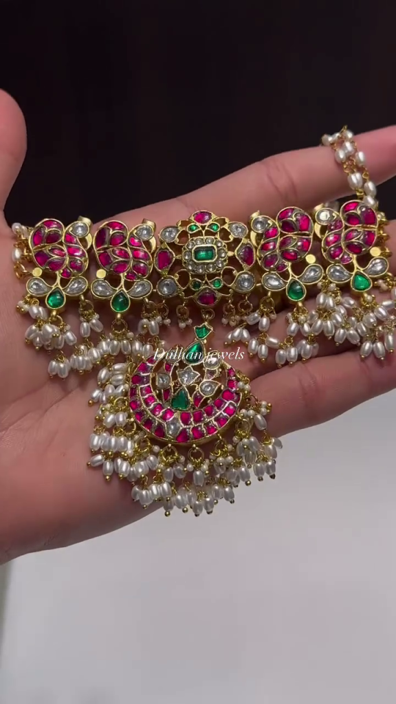 Gold Plated Jadau Kundan Guttapusalu Necklace From 'Dulhan Jewels'