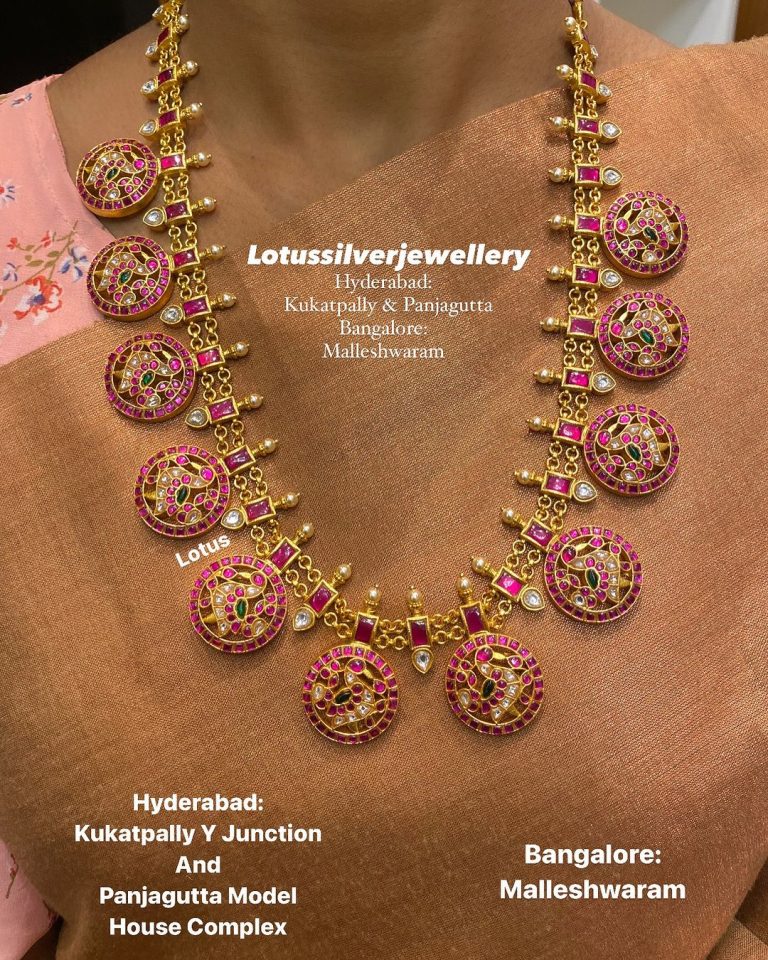 Gold Plated Kundan Jadau Long Necklace From 'Antique Lotus'